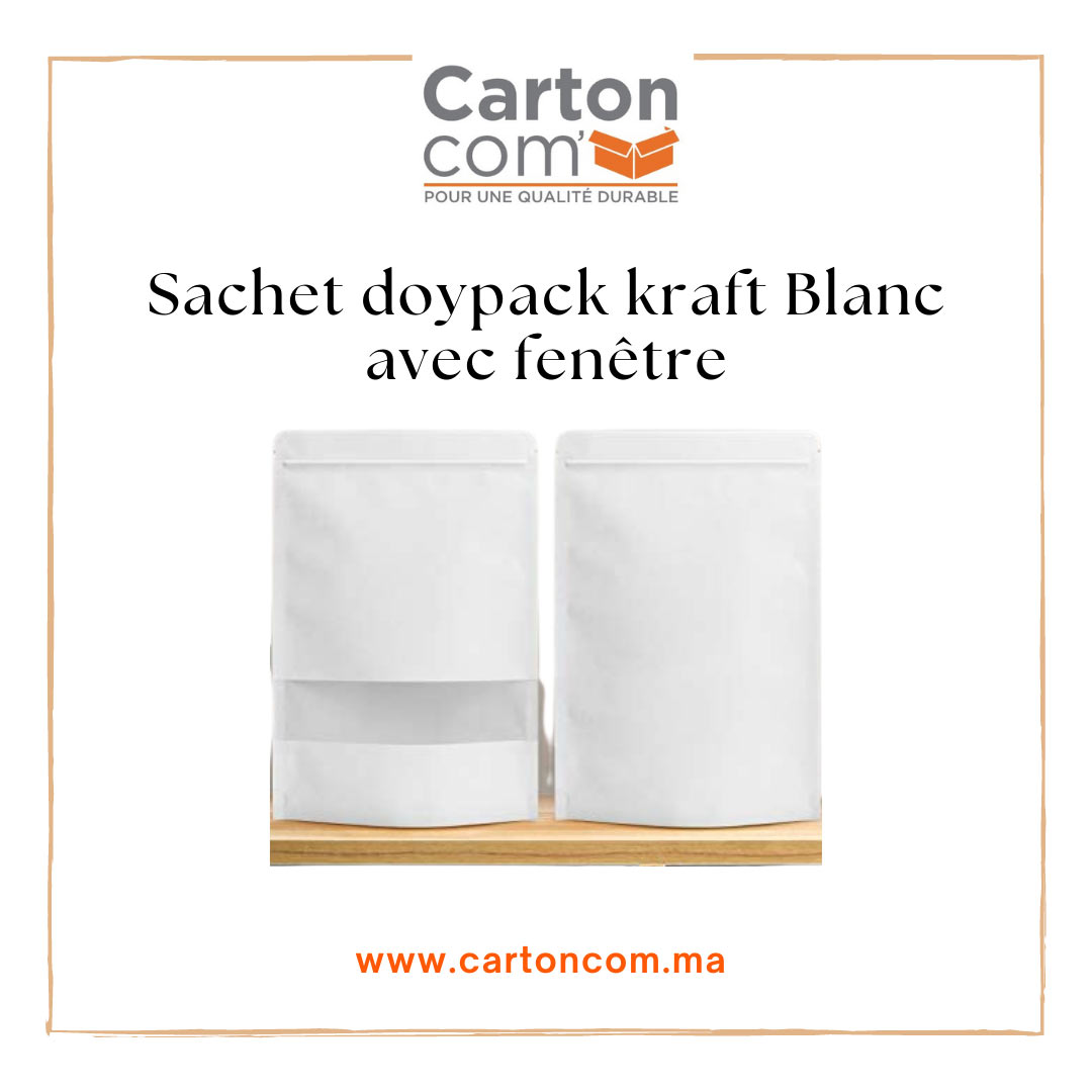 Pack de 50 Sachets ZIP Blanc - Emballage Maroc - Embalo